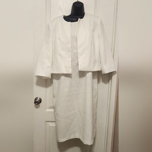 Danillo White Dress and Jacket Set Size 12 EUC